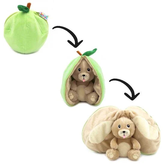 Flipetz Peluche 2 en 1 - Chien & Pomme