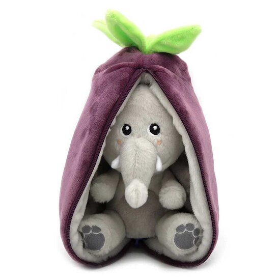 Flipetz Peluche 2 en 1 - Elephant & Aubergine