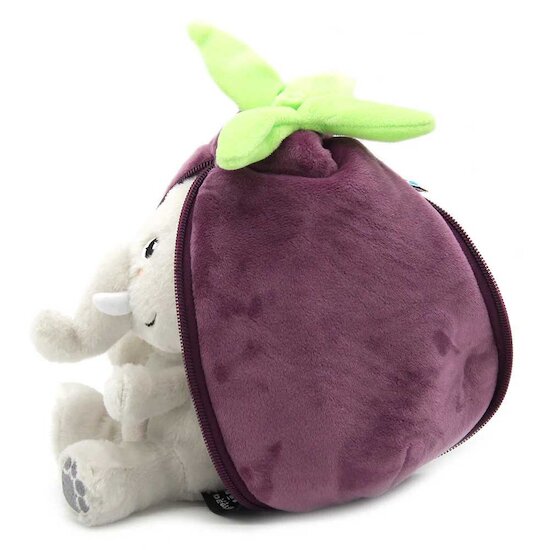 Flipetz Peluche 2 en 1 - Elephant & Aubergine