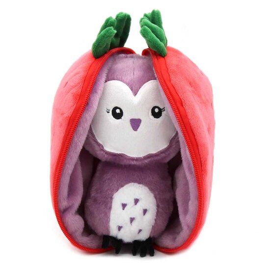 Flipetz Peluche 2 en 1 - Chouette & Fraise