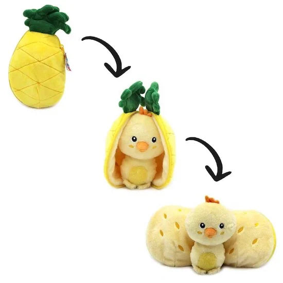 Flipetz Peluche 2 en 1 - Poussin & Ananas