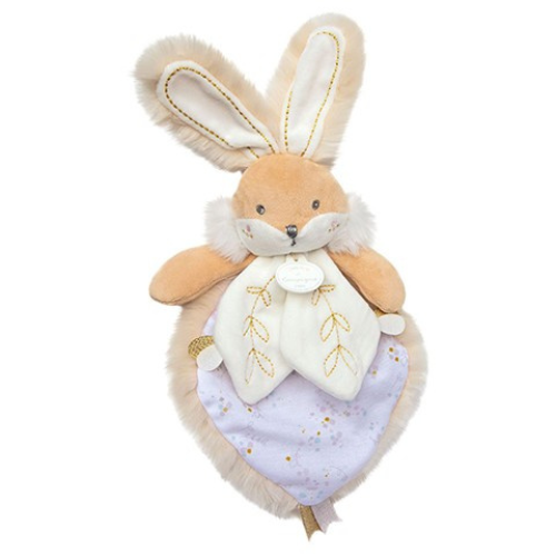 Doudou plat lapin de sucre blanc - 24 cm