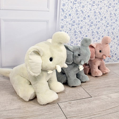 Peluche éléphant Gris - Preppy Chic- 35 cm